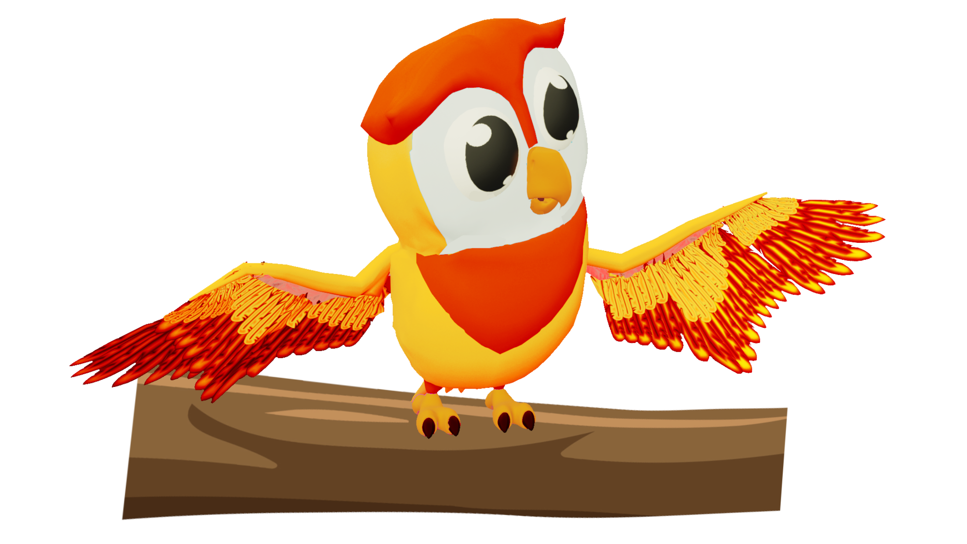 Gelb-rote Eule Gelb-rote Eule zeigt auf die Bilder